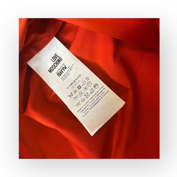new Love Moschino ☻︎ V Neck Shift Mini Dress ☻︎ Party Soirée ☻︎ Shiny Red ☻︎ 10 - Picture 9 of 17